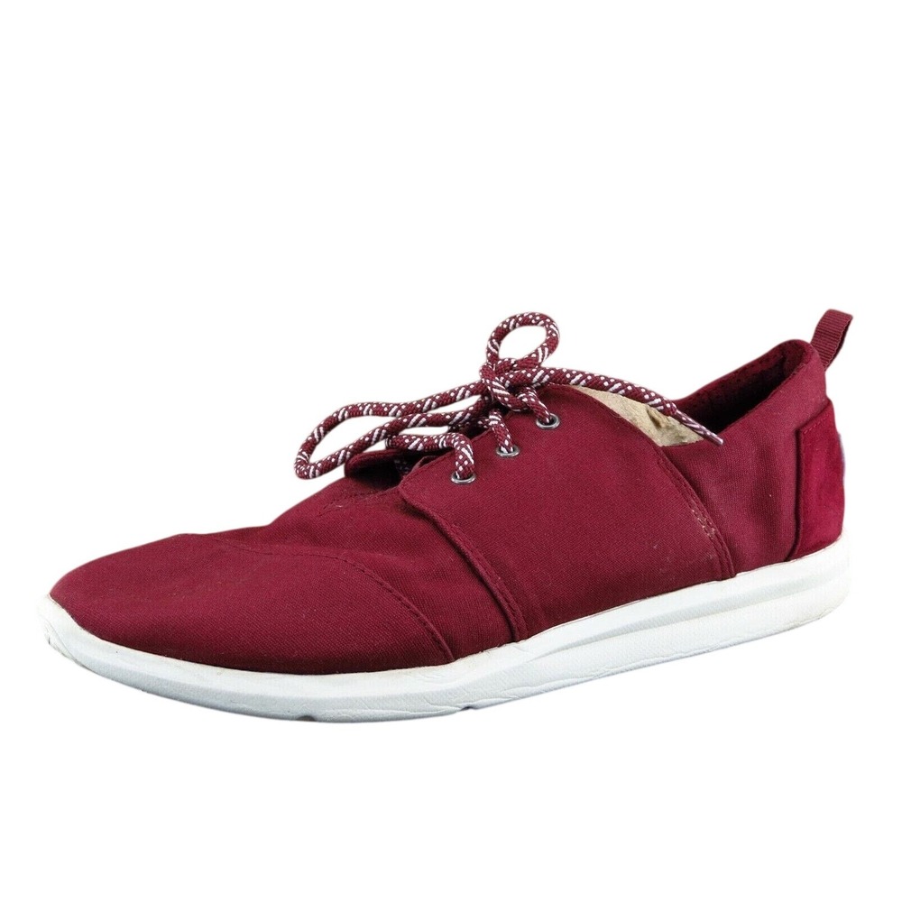 Toms Women Sz‎ 11 M Burgundy Lace Up Running Fabric Shoe